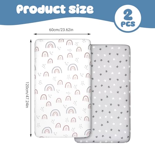 Drap housse mini berceau 47x24x6 elastique bebe respirant 2pcs