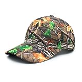Camo Leaf Baseball Cap Adjustable Camouflage Hat Women Men Fishing Hat for Outdoor Sports One Size
