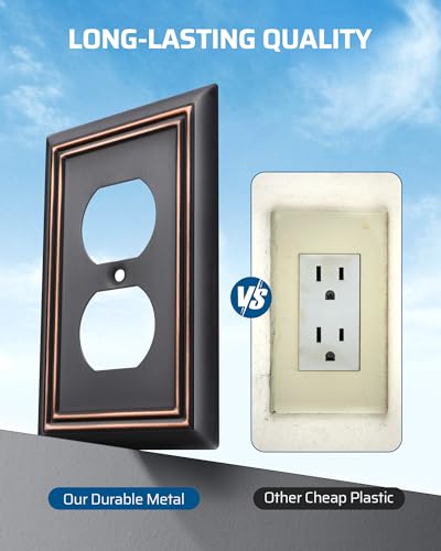 Placas de pared dúplex para salón rústico cubiertas metálicas DEWENWILS bronce 3