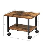 VASAGLE Industrial Under Desk Printer Stand, 2-Tier Mobile Machine Cart with Shelf, Heavy Duty Storage Rack for Office and Home, Rustic Brown and Black UOPS002B01 VASAGLE Industrial Under Desk Printer Stand 2 Tier Mobile Machine Cart with Shelf Heavy Duty Storage Rack for Office and Home Rustic Brown and Black UOPS002B01