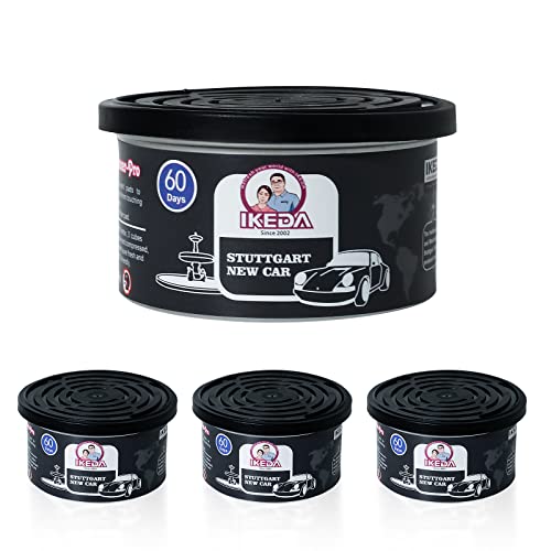 Ikeda Scents Car Air Fresheners: Stuttgart New Car Scent | Organic Cans | Odor Eliminator Essential | Long-Lasting | Strong Fragrance | For Home Closet | 1.5 Oz | Pack Of 4 #TOP7
