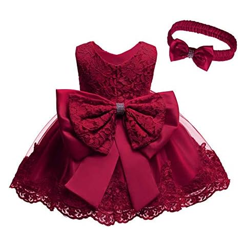 Dark Red Flower Embroidered Tulle Dress Cover