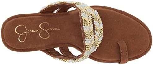 Jessica Simpson Women's Rixei Braided Embellished Heeled Sandal, Tobacco, 5 | Image 4