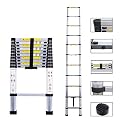 Folding Ladder Aluminum Telescopic Extension Ladders EN131 Standard with Spring Loaded Locking Mechanism(2.6M/8.5Ft)