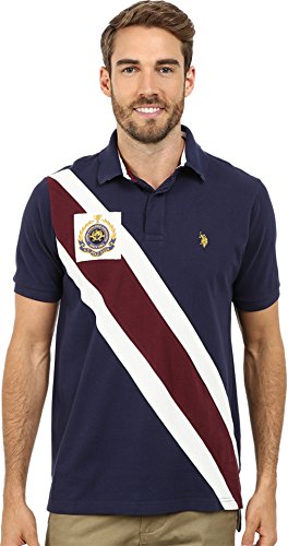 U.S. Polo Assn. Men's Diagonal-Striped Pique Polo Shirt