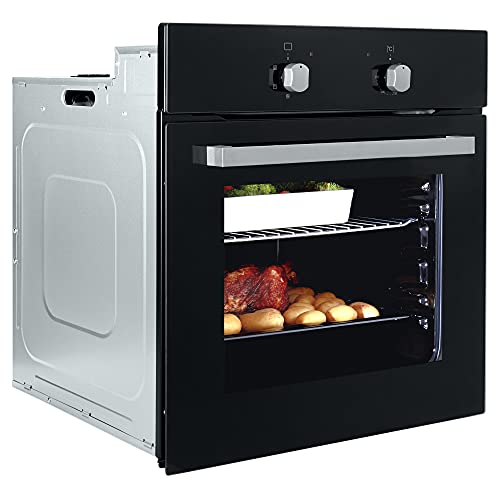 Cookology-SFO60BK-60cm-Built-In-Electric-Fan-Oven-Integrated-Single-Fan-Oven-with-Grill-in-Black-or-Stainless-Steel-Black