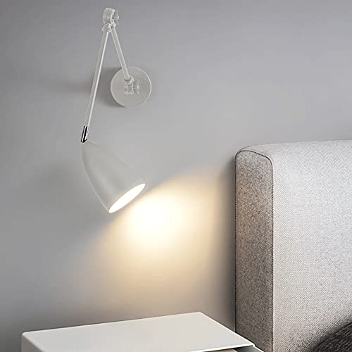 Aplique de pared ajustable E27 con brazo oscilante doble largo de metal 2