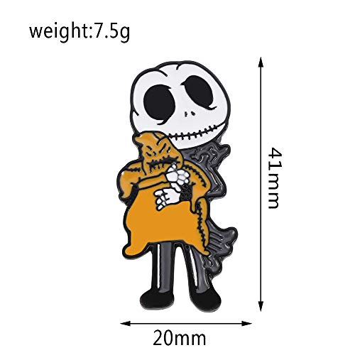 Night Before Christmas Pins, Jack Skellington Oggie Boggie Enamel Pin Brooch, Anime Movie Lapel Clip Badges Pins For Backpack Horror Movie Funny Accessories Gifts #TOP4