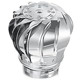 Tandefio 1 Pack 4 Inch Turbine Vent Stainless Steel 201 Non Power Wind Turbine Roof Ventilator for Houses Factory Attic Vent Cap (110mm)