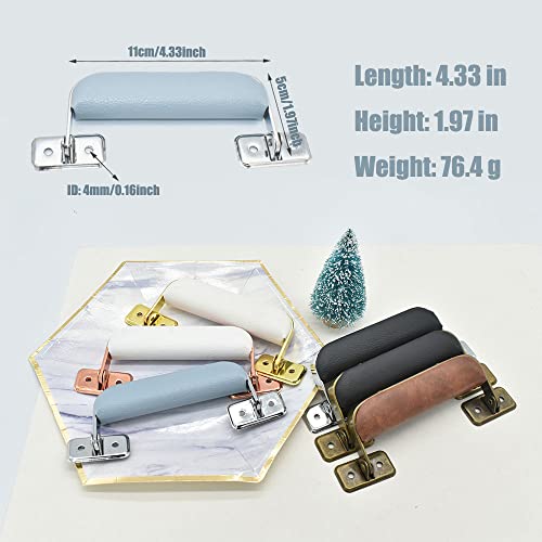Image of Luggage Handle Vintage Style Replacement Strap Handle Suitcase Pull Handle for Trunk Handbag Briefcase 2pcs (Black Silver)
