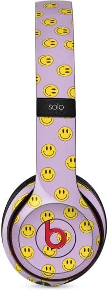 Skinit Decal Audio Skin Compatible with Beats Solo 3 Wireless - Purple Happy Face Pattern Design