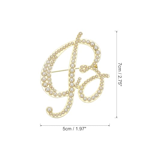 Image of PATIKIL Letter Brooch Pins, Pearl Initial Alphabet Letter Lapel Badges Pin for Women Men Girl Wife Suits Clothes Dress Bouquet Coat Hat Bag Craft Party