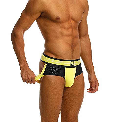 Men's Jockstrap Athletic Supporters 4-Pack Mesh Breathable Underwear(Multi, L(31"-33")) #TOP3