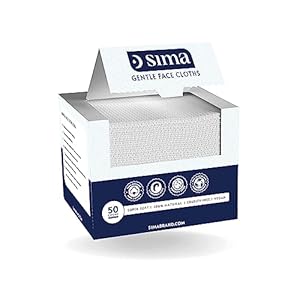 Sima Disposable Face Towels for Drying – 100% Cotton Face Wipes 50 Pack – Biodegradable Makeup remover for sensitive Skin, Gentle Clean facial cloth – Ultra-Soft & Lint-Free, Cruelty Free