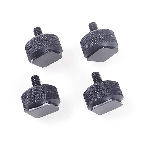 ANGEEK Aluminiumlegierung Doppelschicht-Blitzschuhhalterung 1/4 oben und unten verriegelbarer Blitzschuh, Umwandlungsschraube, Kamerazubehör