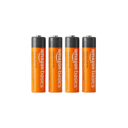 Image of Amazon Basics AAA Rechargeable 750 mAh Batteries | Ready-to-use | Pre-Charged Ni-MH Batteries (Pack of 4)