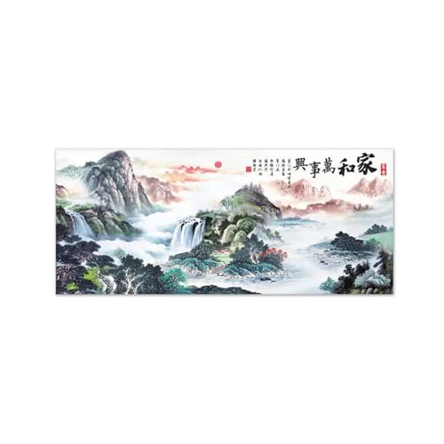 Tableau sur toile pour salon paysage montagne chinois