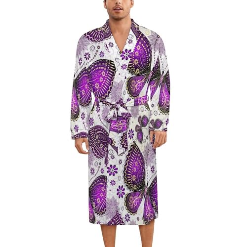 Unisex Short Kimono Wedding Sleepwear Robe, Party Dressing Gown Bathrobe S-XL