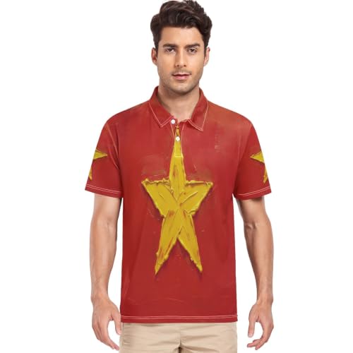 Polo à col pour homme respirant idéal pour l'été T-shirt GuoChe peinture à l'huile S