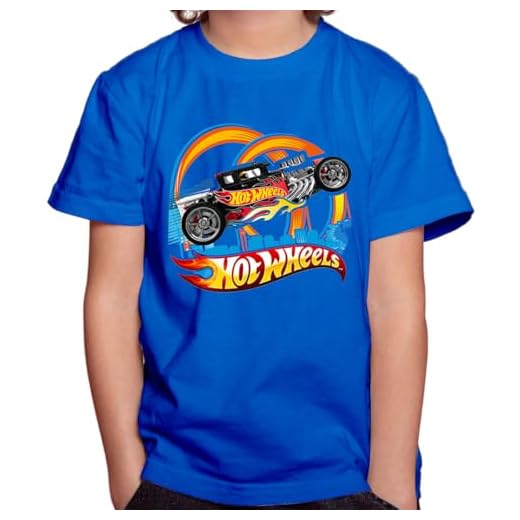 Camiseta Camisa Infantil Juvenil Menino Menina Hot Wheels Mod-02 (BR, Numérico, 10, Regular, Azul Royal)