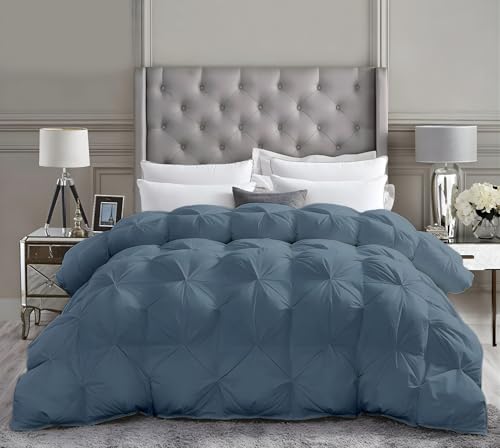 Saferay Green Pintuck Luxury Comforter Oversized King 132x120 Steel Blue by Saferay Green - Used condition - US$199.91