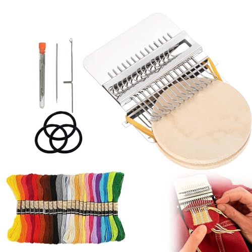 Lumivora PatchMaker Loom, 2.0 Upgrade Knit Patch Darning Loom Kit, Mini Knitpatch Machine, Knit Kits for Quickly Sewing Repair, Sewing Craft Supplies (14 Hooks)