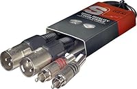 Stagg STC060CMXM Twin-Kabel (60 cm, Cinch-Stecker-auf-XLR-Stecker)