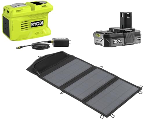 RYOBI - Panneau Solaire Pliable + Transformateur/Chargeur RYSP21ABI150B – 150W – Recharge Appareils et Batteries en Plein Air – Idéal Camping et Bivouac