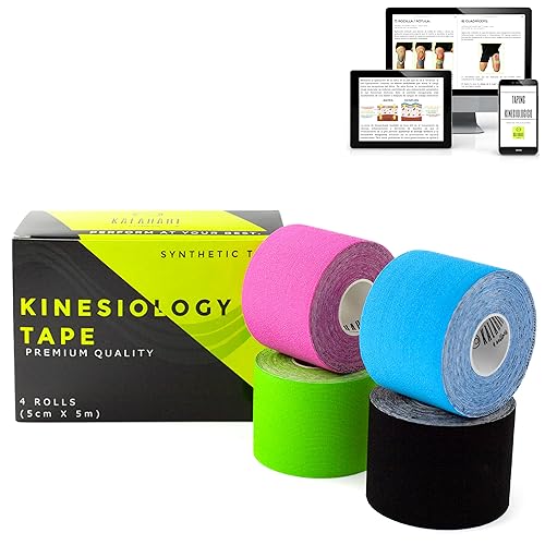 KALAHARI 4 rollos Kinesiotape Profesional + eBook Aplicaciones en...