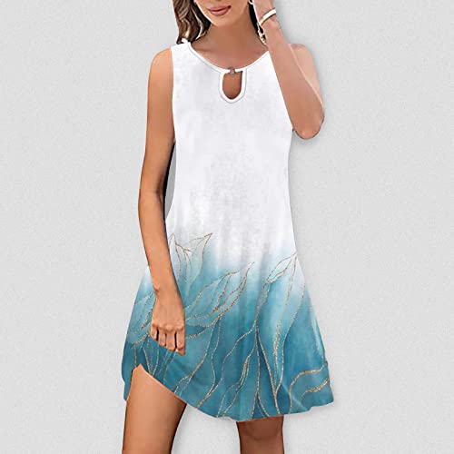 Robe swing imprimée sans manches style décontracté 100% confort été - 2