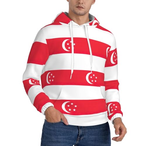 Sweat à capuche Singapour homme avec imprimé graphique et cordon