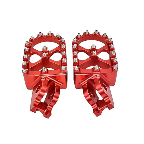Motorrad Fußrasten Für Kawasaki KLX450R 2008 2009 2010 2011 2012 2013 2014 2015-2023,Fussrasten Sozius Motorrad Vorne Hinten Fußrasten,Fußrastenplatte,Red
