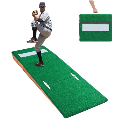 VEVOR Pitching Mound Portable Baseball Pitchers Mound 85 in Indoor Outdoor Pitching Practice and Training Equipment Softball Pitching Aids with Antifade Turf Pitching Rubber Carry Handles