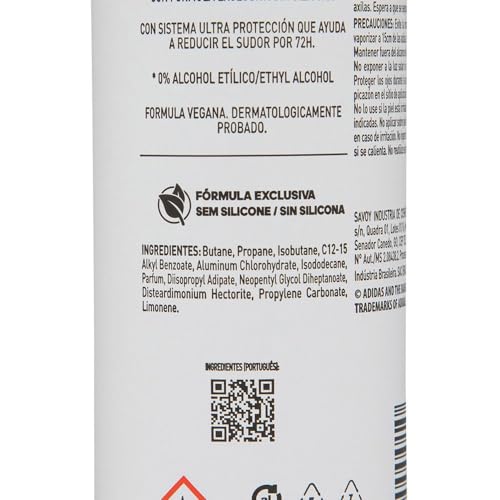 adidas Desodorante Aerossol Control Feminino Adidas Branco 150 Ml