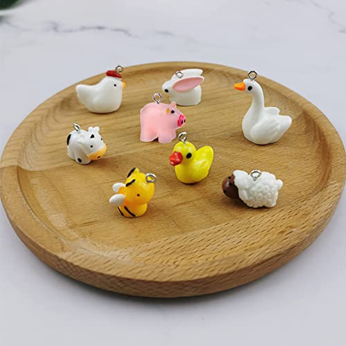 48 Pieces Resin Charms Cute Duck Pig Cow Pendant Kit Mini Animal Pendants Findings Charm Diy Duck Pendants Diy Farm Theme Jewelry Making Making Kit For Bracelet Necklace Earrings Keychain Crafts #TOP5