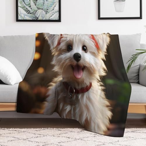 Couverture flannel chien peluche extra doux thermique premium
