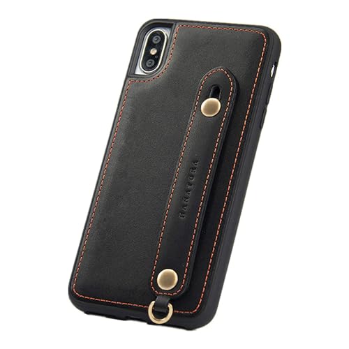 HANATORA for iPhone XSMax �P�[�X �{�v �ϏՌ� �w�ʃx���g �X�g���b�v�����O �X�}�z�P�[�X �X�}�z �X�^���h�@�\ �R�[�h�z���_�[ �K���X�t�B���� �t�� �I�C���h���U�[ �M�t�g �u���b�N GH-XsMax-Black-m