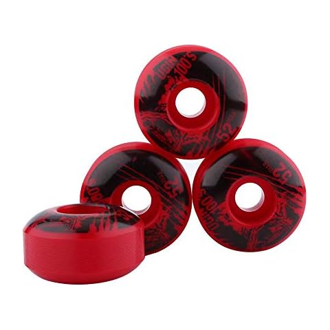 Alomejor 52mm PU Skateboard Wheels in Red Cover