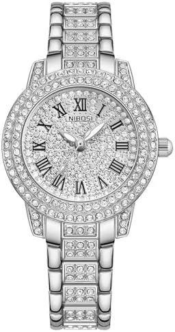 NIBOSI Women Wrist Watches Analog Rose Gold Dial Women's Watch for Girls&Miss&Ladies Diamond Studded with Stylish Girlfriend Watches