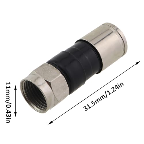 20 conectores coaxiales RG6 negros resistentes al clima miniatura 2