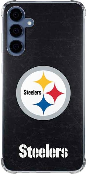 Skinit Clear Phone Case Compatible with Galaxy S24 - Officially Licensed NFL Pittsburgh Steelers Distressed Design