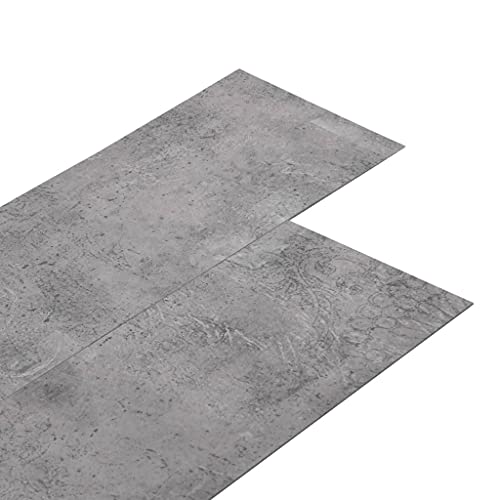 Kangmusi 146575 - Baldosas de PVC (4,46 m², 3 mm, autoadhesivas, cemento)