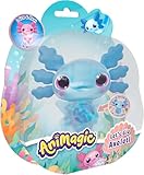Animagic Let’s Glo Axolotl – Blau, Elektronisches & Leuchtendes Haustier Kinder ab 4 Jahren, Sensorisches Spiel & Taktile Erfahrung, Dehnbarer Körper, Kuscheltier DASS Schwimmt & Leuchtet im Wasser