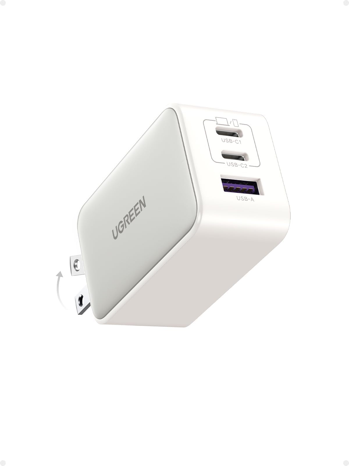 UGREEN Nexode 65W USB C Charger Block, 3-Port Wall Charger Fast Charging