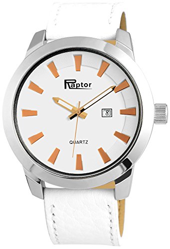 Raptor Herren-Uhr Oberseite Echtleder Armbanduhr Datum Quarz Analog RA20080