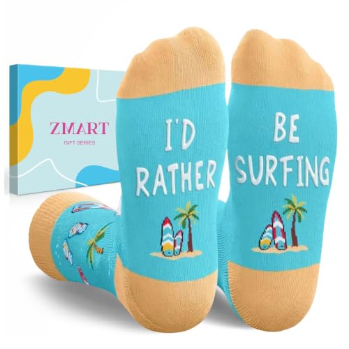 Zmart Surfing Gifts for Men Women - Cool Gifts for Surfers, Surfing Accessories, Surf Socks for Him...