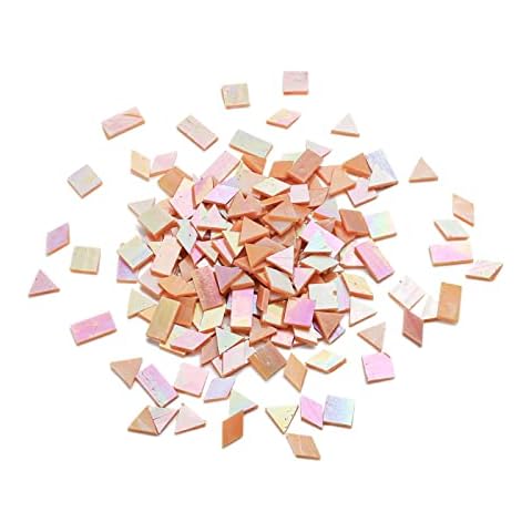Lanyani 200 Pieces Iridescent Glass Pieces (Orange-2) Cover