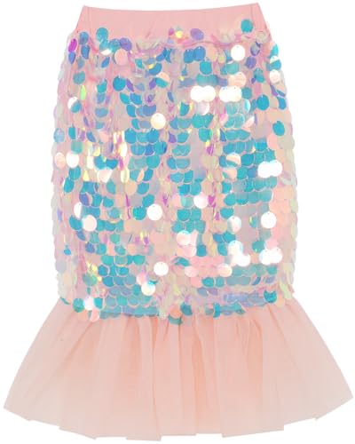 Toddler Girls Sparkle Sequin Mermaid Skirt Pink 3T