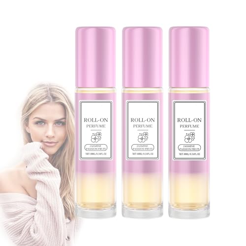 Perfume Roller For Women 10ml - Fresh Floral & Fruity Fragrance Scent, Long Lasting Fragrance Rollerball Eau De Parfum, Infused With Essential Oils, Portable Roller Perfume (Jasmine - 3 PCS)