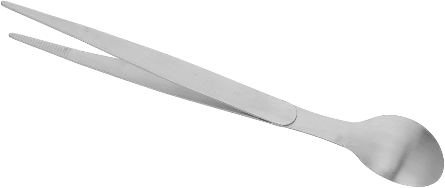 BESTonZON Serving Spoon Tweezer Tongs Flatware Serving Utensil Buffet Banquet Barbecue Cooking Salad Grilling Tasting 17.5cm